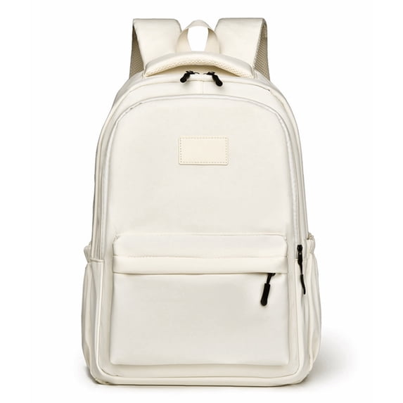Light Pink Backpack for Women Men, Polyester School Bag with Laptop Compartment, Multi-Pocket Daily Carry Rucksack for College Commute Travel