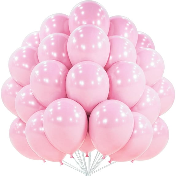 Light Pink Balloons 50 pcs 12 Inch Pearl Pastel Baby Pale Pink Latex Helium Balloons for Baby Shower Gender Reveal Valentine's Day Wedding Princess Birthday Party Decorations Pink-Z29