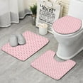 thumbnail image 1 of Light Pink Butterfly Pattern Bathroom Rugs Sets 3 Piece,Toilet Cover Set,Absorbent Non Slip Bathroom Mats Sets with U-Shaped Contour Rug Toilet Rug Set, 1 of 5