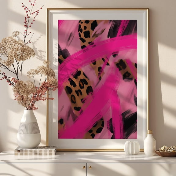 Light Pink Cheetah Wall Art, Stylish Animal Print Poster, for Trendy Room Decor Unframed Paper Print