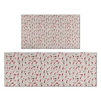Light Pink Christmas Gnome Pattern Kitchen Rugs Sets Of 2,Anti Fatigue Kitchen Mat Rugs Non Slip Washable,Decorative Kitchen Floor Mats for Kitchen,Sink,Laundry,17"x30" 17"x47"