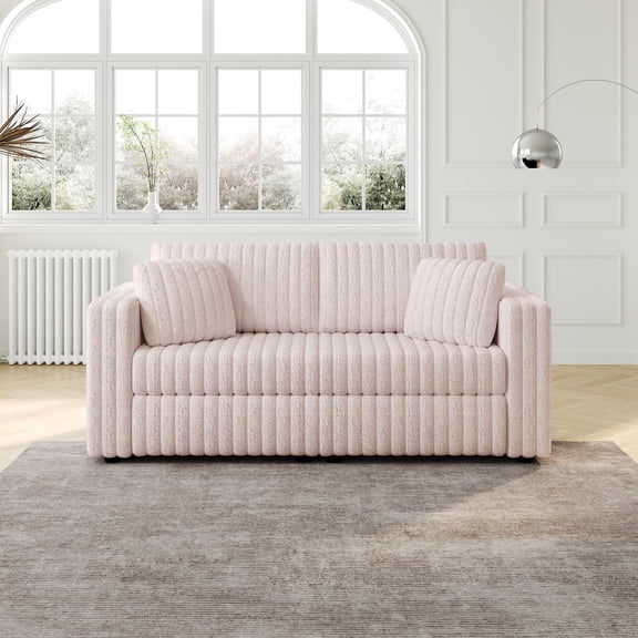 Light Pink Contemporary Sofa with Modular Design / Blends Well into Home Decoration