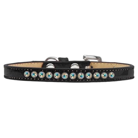 Light Pink Crystal Puppy Ice Cream Collar, Black - Size 16
