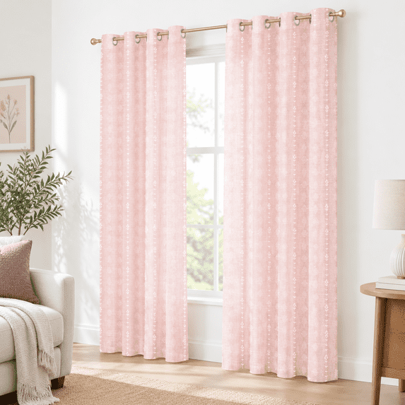 Pink Pastel Patterns Light Pink Cute Sheer Curtafor Bedroom Boho And White Girl Pretty ...