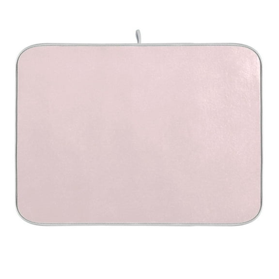 Light Pink Dish Drying Mat for Kitchen Counter 16x18 In Absorbent Microfiber Reversible Mats Dish Drainer Protector Rack Pad for Coffee Bar Table