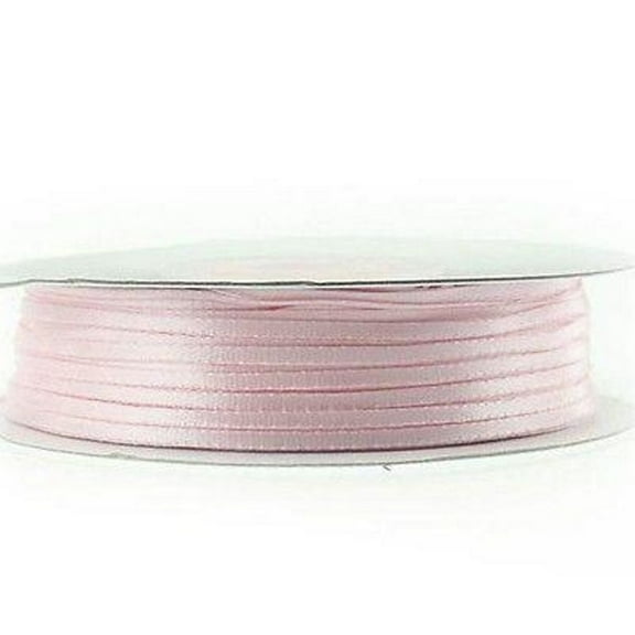 1/16in. Wide Light Pink Double Faced Satin Ribbon - 100 Yards