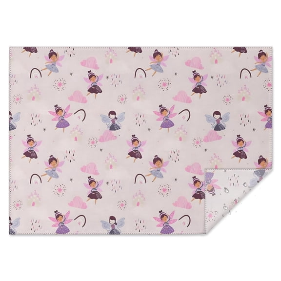 Light Pink Fairy Pattern Rectangle Tablecloth 60"x84",Waterproof Polyester Rectangle Table Cloth, Wipeable Spillproof Polyester Tablecloth for Dining, Camping, Indoor and Outdoor