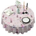 thumbnail image 1 of Light Pink Fairy Pattern Round Tablecloth 60"x60",Wrinkle Wipeable Table Cloth for Kitchen Dining Room Picnic Patio Party, 1 of 6