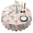 thumbnail image 1 of Light Pink Fairy Pattern Round Tablecloth 60"x60",Wrinkle Wipeable Table Cloth for Kitchen Dining Room Picnic Patio Party, 1 of 6