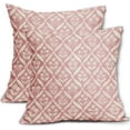 thumbnail image 1 of Light Pink Floral Block Print Pillow Covers 20X20 Set of 2, Flower Pattern Spring Summer Print Decorative Throw Pillow Covers Outdoor Farmhouse Seasonal Cushion Case Couch Sofa Bed Decor, 1 of 5