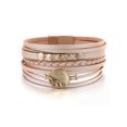 thumbnail image 1 of Light Pink Goldtone Faux Leather Multi Strand Bracelet, 1 of 1
