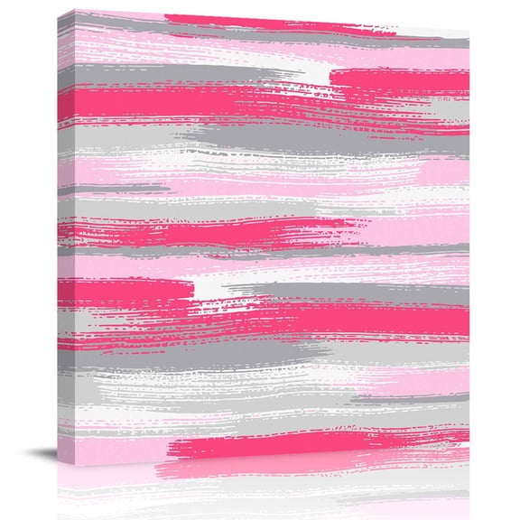 Light Pink Grey Lines Framed Canvas Wall Art, Abstract Mottled Paints Graffiti Texture Wall Art Painting for Living Room Bedroom Home Decor, 24”x24”, Office Artwork Print