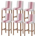 thumbnail image 1 of Light Pink Grey Ombre Bar Stool Cover Set of 6, Modern Abstract Art Gradient Stretch Bar Chair Cover, Removable Washable Pub Counter Stool Chair Slipcover for Kitchen Dining Room Pub Cafe, 1 of 9