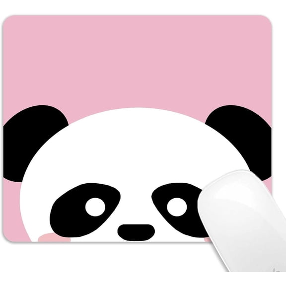 Light Pink Kawaii Panda Mouse Pad, Cute Animal Mouse Pad, Personalized Rectangle Non-Slip Rubber Customized Computer Mousepad, 9.5 inch x7.9 inch