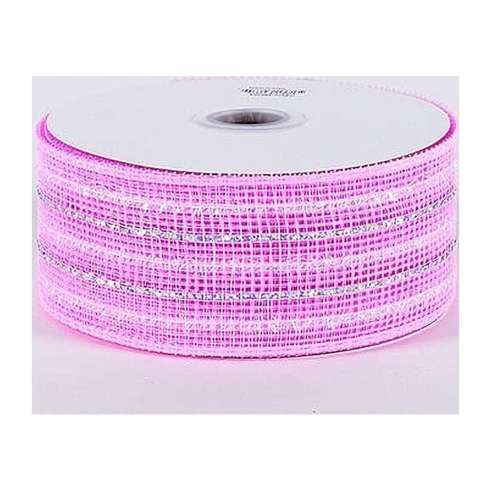 Light Pink - Laser Metallic Mesh Ribbon - ( 4 Inch x 25 Yards ...