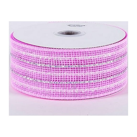 Light Pink - Laser Metallic Mesh Ribbon - ( 4 Inch x 25 Yards ...