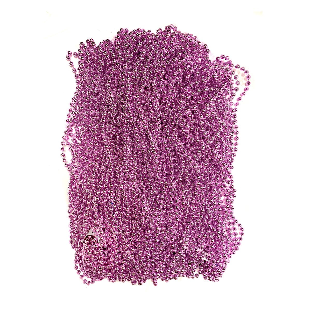 Black Mardi Gras Beads 33 inch 7mm, 6 Dozen, 72 Necklaces