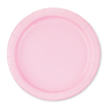 Disposable Paper Plates, 7", Light Pink, 24 Count, by Way To Celebrate