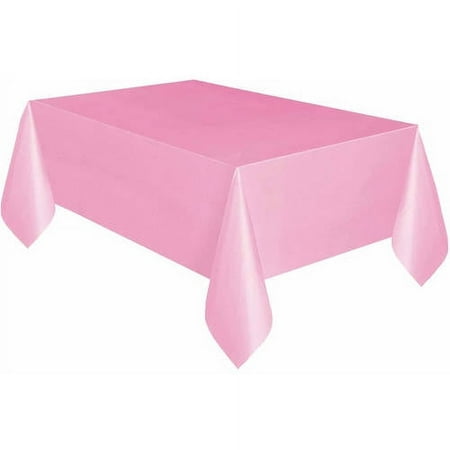 Light Pink Plastic Party Tablecloth, 108" x 54"