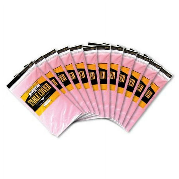 Light Pink Plastic Table Covers 12 Pieces Round 84" Fat Toad Party
