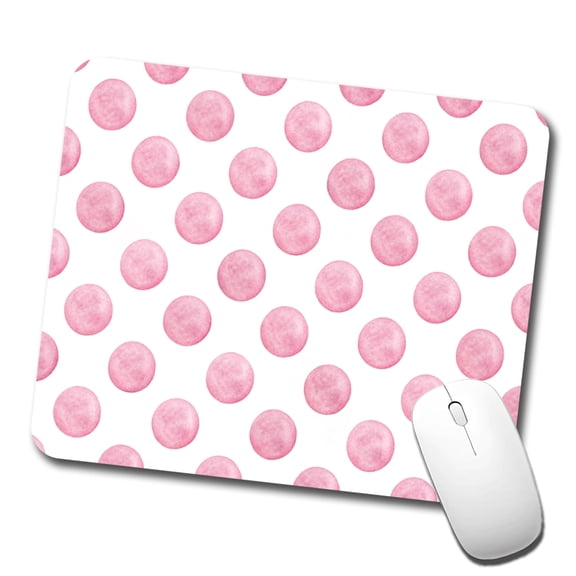 Light Pink Polka Dots White Background Mouse Pad Low Profile Gaming Mat