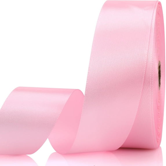 Light Pink Ribbon-1-1/2 Inch 60 Yards Light Pink Solid Satin Ribbon for Gift Wrapping,Craft Floral Bouquets,Wedding Party,Timeless Flower,Decoration Floral Hair,Balloons