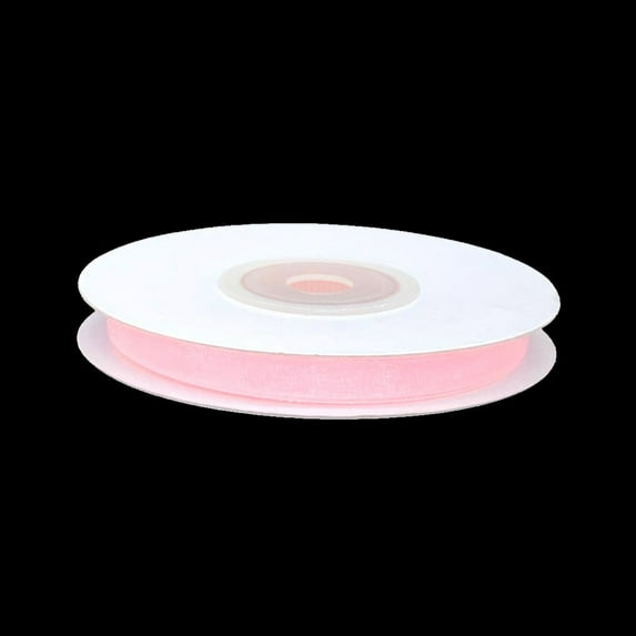 Light Pink Ribbon | Narrow Pink Ribbon | 1/4 Inch Organza Ribbon - Light Pink - 25 Yard Spool (gi14organzaribbonltpink)
