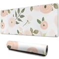thumbnail image 1 of Light Pink with Round Flowers&nbsp;desk Mouse Padwaterproofno Slip&nbsp;for Office Home Work GamingmousematRubber Base Mousepad with Stitched Edges 31.5x11.8inches, 1 of 7