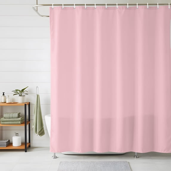 Light Pink Shower Curtains for Bathroom, Farmhouse Solid Pink Color Modern Art Waterproof Fabric Shower Curtain, Decorative Bathroom Curtain for Bathtub, 36"x72" , No Hooks Included