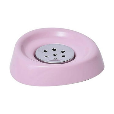Light Pink Soap Dish Cup Holder Drain Plug Design