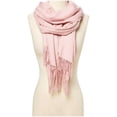 thumbnail image 1 of Light Pink Solid Scarfs for Women Fashion Warm Neck Womens Winter Scarves Pashmina Silk Scarf Wrap with Fringes for Ladies by Oussum, 1 of 5