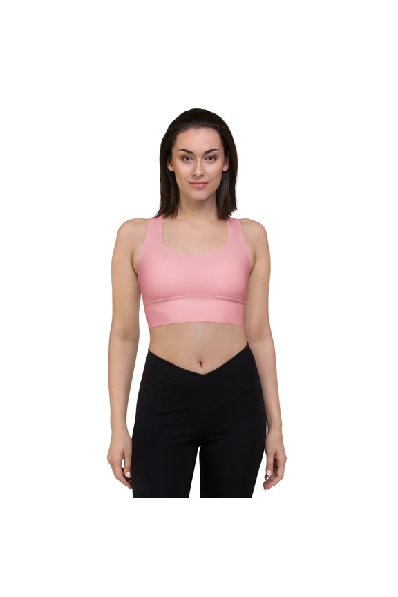 Light Pink Sports Bra, Ladies Peach Sports Bra with Lining, Women Peach Sports Bra with Removable Padding