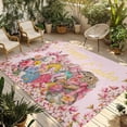 thumbnail image 1 of Light Pink Spring Easter Outdoor Rug for Patio/Deck/Porch, Non-Slip Large Area Rug 4 x 6 Ft, Bunny Eggs Floral Botanical Indoor Outdoor Rugs Washable Area Rugs, Reversible Camping Rug Carpet Runner, 1 of 8