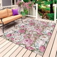 thumbnail image 1 of Light Pink Spring Floral Outdoor Rug 5x7 Ft, Non Slip Washable Area Rug, Vintage Summer Botanical Patio Rugs Carpet Runner, Large Floor Mat for Indoor/Outdoor Deck Porch Camping, 1 of 8
