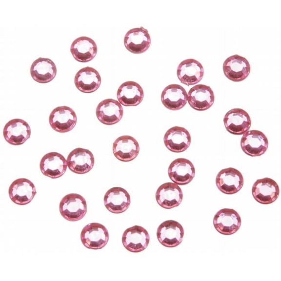 Light Pink Stick On Rhinestones: Round, 5mm