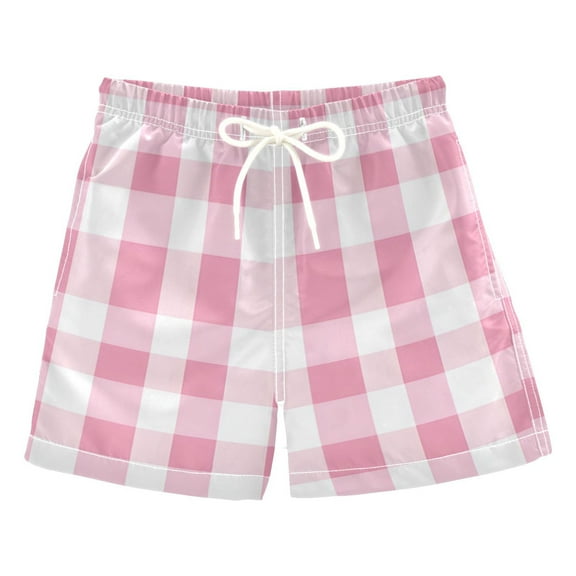 Light Pink Stripes Boys Swim Trunks Quick Dry Boy Swim Shorts for 3-14 Years