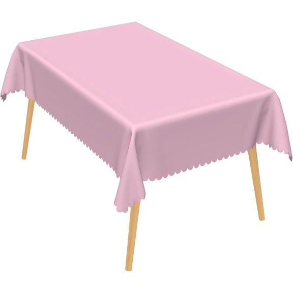 Light Pink Table Cloth, 60x84 Inch Rectangle Polyester Fabric Tablecloth Thick,Wrinkle Resistant Washable Reusable Table Cover for Dining Picnic Outdoor Camping Anniversary Party Decoration