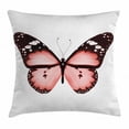 thumbnail image 1 of Light Pink Throw Pillow Cushion Cover, Butterfly Natural Beauty Animal Free Spirit Wings Valentines Lovers Theme, Decorative Square Accent Pillow Case, 24 X 24 Inches, Dark Brown White, by Ambesonne, 1 of 2