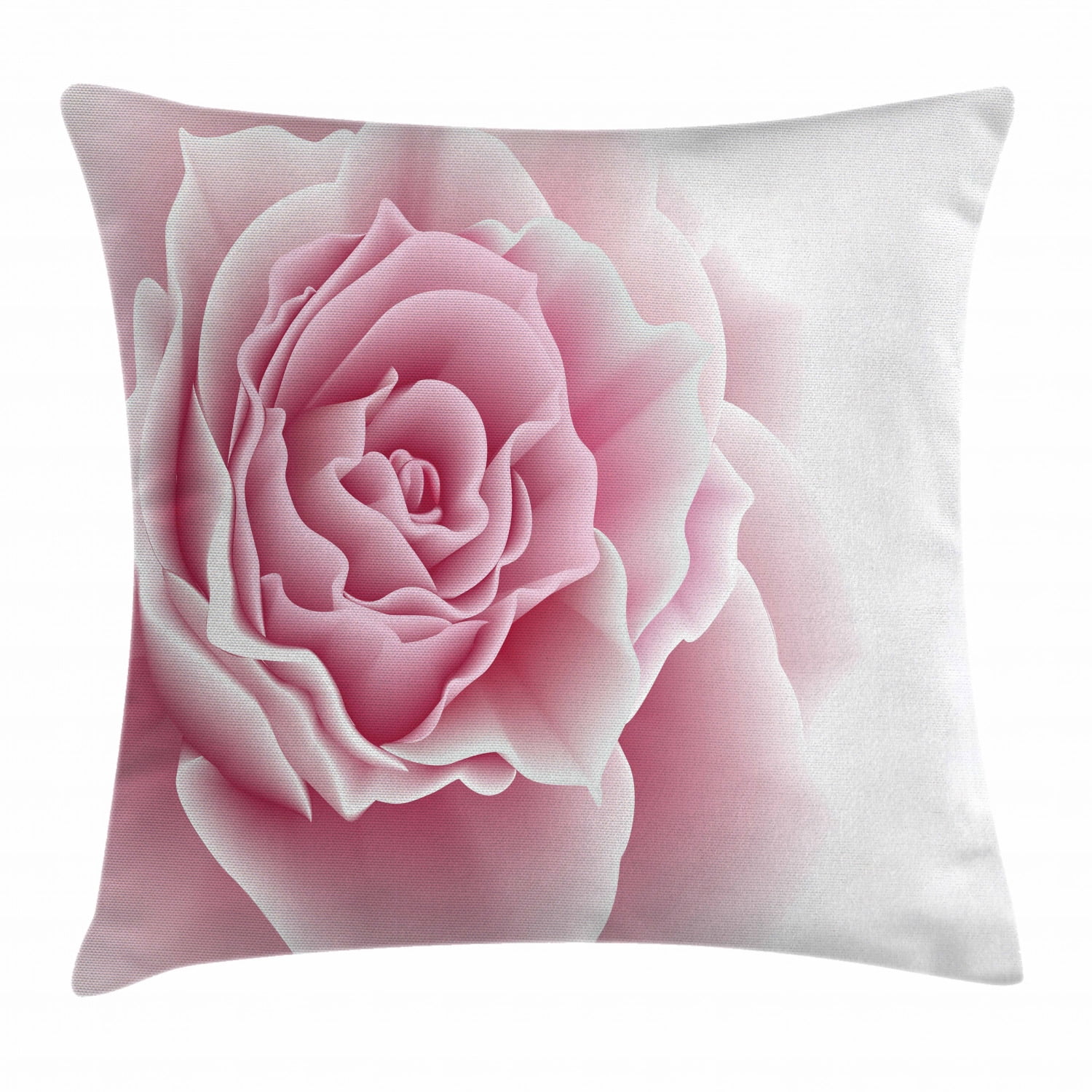 Light Pink Throw Pillow Cushion Cover, Romantic Rose Petals Beauty Bouquet Celebration Bridal Romance Wedding, Decorative Square Accent Pillow Case, 16 X 16 Inches, Light Pink White, by Ambesonne