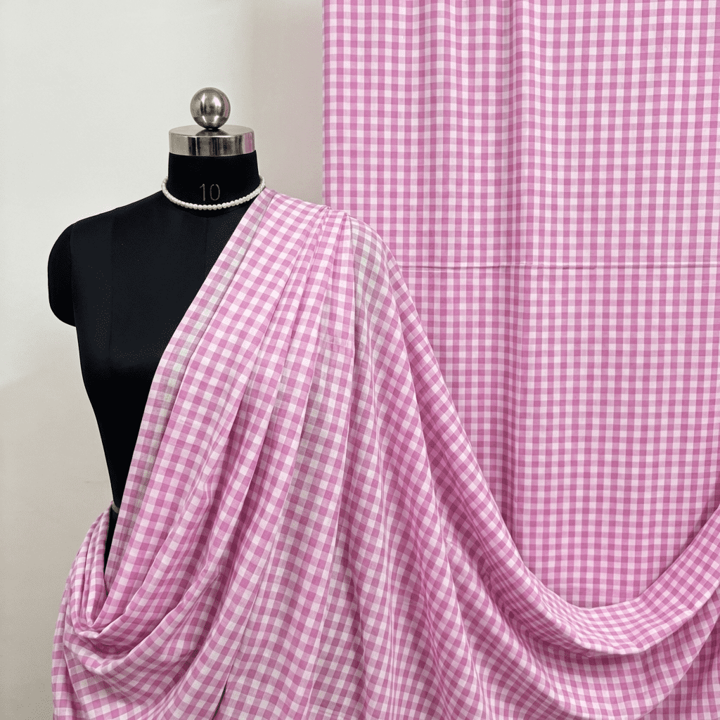 Light Pink Valentina Textiles Inc 1/8 Inch Small Check Gingham Fabric ...
