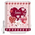 thumbnail image 1 of Light Pink Valentines Day Bathroom Shower Curtains with 12 Hooks Waterproof Shower Curtain for Stalls and Bathtubs Love Hearts Romantic Farmhouse Decorative Bathroom Privacy Curtain 72x78 Inches, 1 of 9