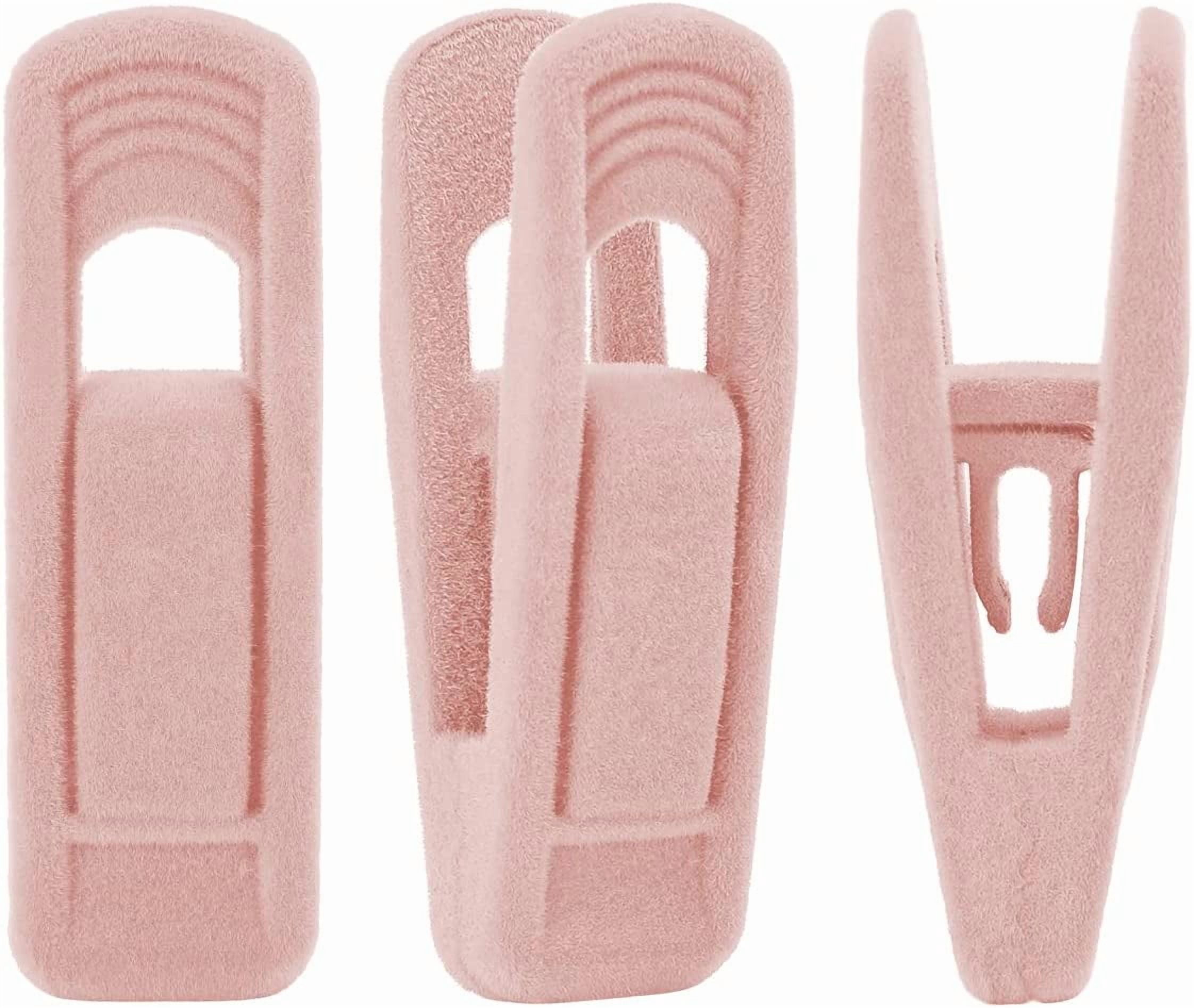 Light Pink Velvet Hangers Strong Finger Clips Perfect for Suits Skirts Pants and Baby Clothes