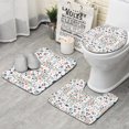thumbnail image 1 of Light Pioneer Flower Pattern Bathroom Rugs Sets 3 Piece,Toilet Cover Set,Absorbent Non Slip Bathroom Mats Sets with U-Shaped Contour Rug Toilet Rug Set, 1 of 5