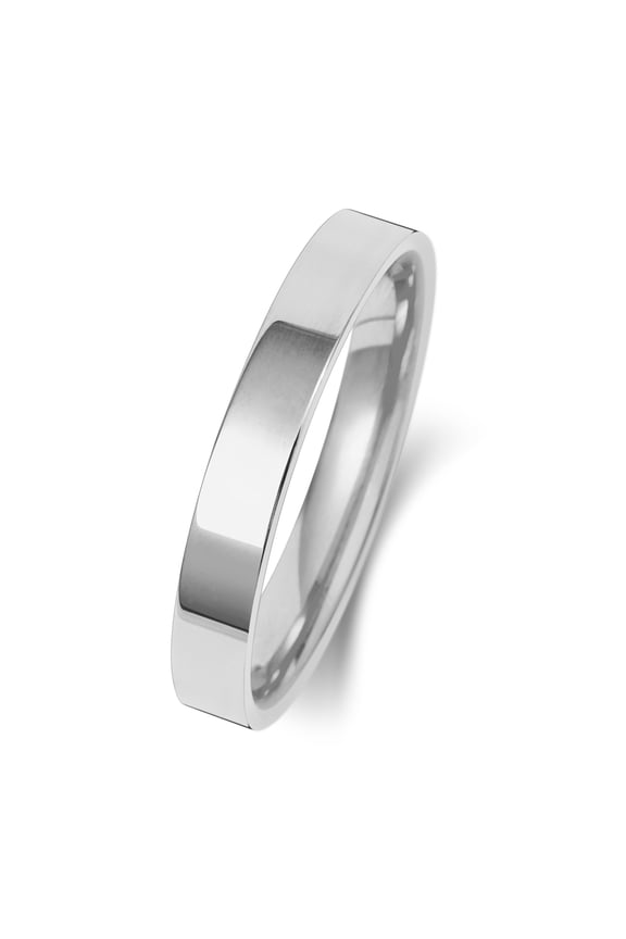 Light Platinum 950 3mm Flat Court Comfort Men/Women Wedding Band/Ring