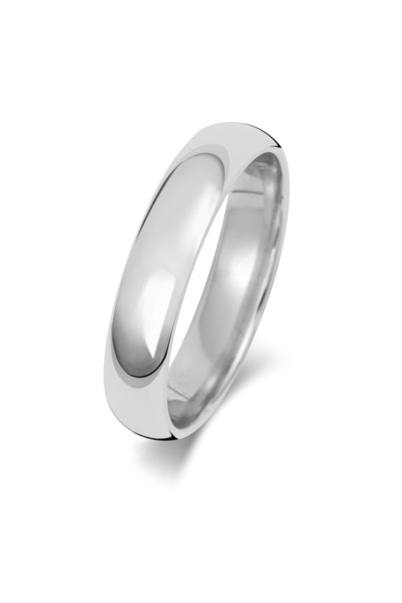Light Platinum 950 4mm Court Comfort Men/Women Wedding Band/Ring