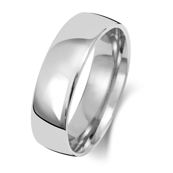 Light Platinum 950 6mm Slight Court Comfort Men/Women Wedding Band/Ring