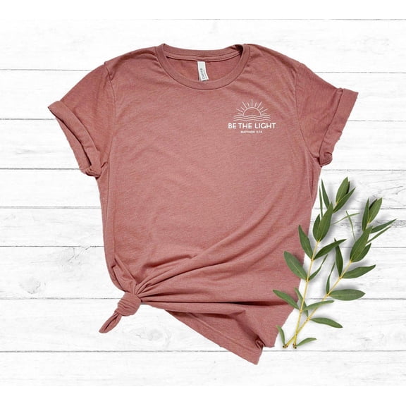 Be The Light Pocket Tee, Minimalist Christian Tee, Inspirational Shirt, Jesus Lover Tee, for season, Religious Shirt, Bible Verse Tee, F4723 All Size S-5Xl