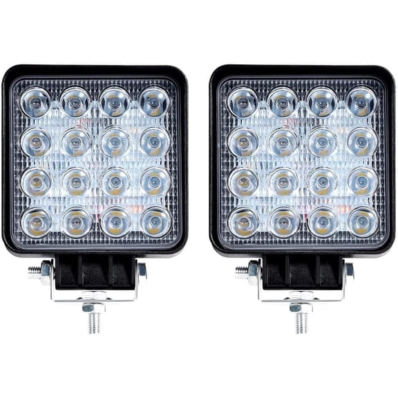 Light Pods for , 4Inch 48W Work Light Square 12V 24V Spot Beam Offroad Driving Lights for Tractor Trailer Pickup SUV Golf Cart 4WD ATV UTV(2PCS)