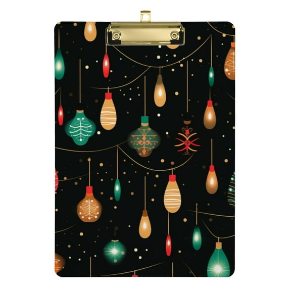Light Post Christmas Lamp Acrylic Clipboards 12 x 9 Inch A4 Size with Low Profile Clip Hanging Clipboard for Classroom School Office