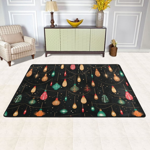 Light Post Christmas Lamp Area Rug Washable 72 x 48 Floor Carpet Mat Non Slip for Bedroom Living Room Kids Room Home Decor